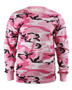 Long Sleeve Pink Camo T Shirt