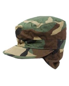 Used USGI Cold Weather Patrol Fatigue Cap With Ear Flaps