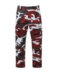 Red Camo Cargo Pants front view