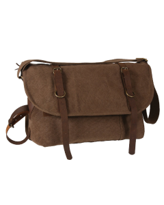 Vintage Explorer Shoulder Bag w/leather accents Brown