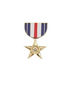 Silver Star Medal Hat Pin
