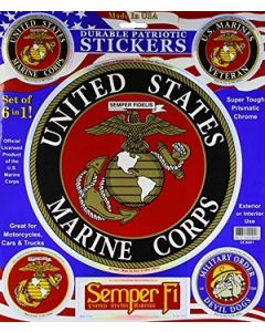 Sticker - USMC Logo Pack - Set of 6 in 1