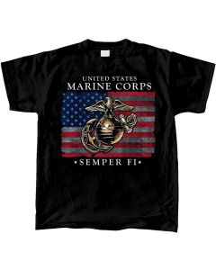 Marine SEMPER FI With Flag