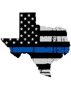 Thin Blue Line Texas Flag Decal