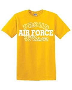 Proud Air Force Mom Silk Screened in White 