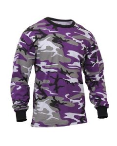 Long Sleeve Purple Camo T Shirt