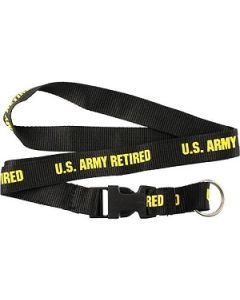 US Army Retired Lanyard Keychain - Neck Strap Key Ring
