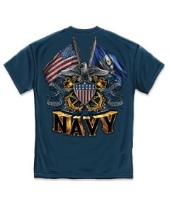 US Navy T-Shirt  - Double Flag