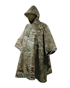Multicam Waterproof Ripstop Hooded Nylon Military Poncho Made in USA