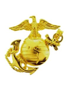 USMC EGA Hat Pin Lapel Pin Gold - 1-3/8"