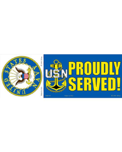 U.S.N Proudly Served Bumper Sticker