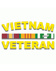 Vietnam Veteran Sticker w/Ribbons