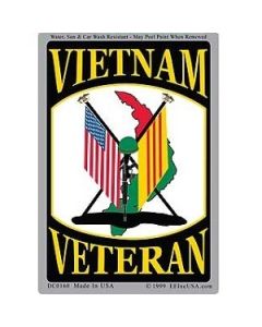 Vietnam Veteran Sticker with Flags 