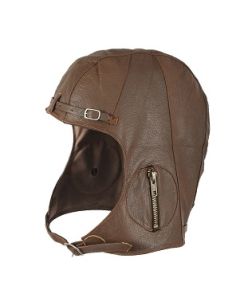 Vintage Style WWII Leather Pilot Helmet - Brown