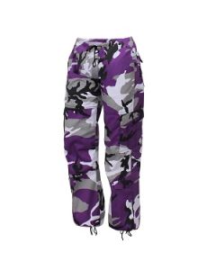 Womens Purple Camo Fatigue Pants