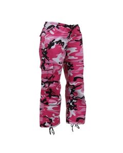 Womens Pink Camo Fatigue Pants
