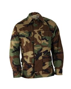  Woodland Camouflage BDU Shirt (Medium): Military Apparel Shirts:  Clothing, Shoes & Jewelry