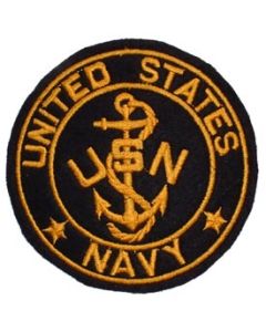 USN Logo Patch - Gold & Black