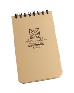 Rite in the Rain All-Weather Top-Spiral Notebook, 3" x 5", Tan Cover