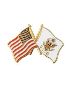 USA/Coast Guard Crossed Flag Lapel Pin