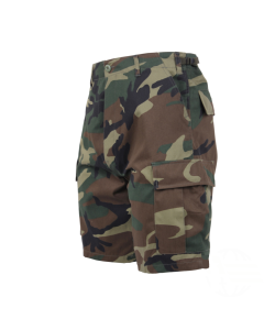 Woodland Camo, Six Pockets, Button Fly, Perfect Fit - BDU Shorts 