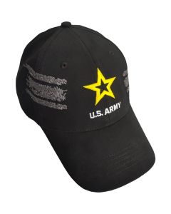 ARMY LOGO CAP WITH GRY DISTRESSED STRIPS