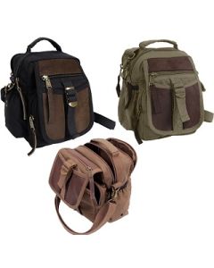 Canvas & Leather Travel Shoulder Bag