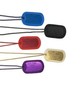 Colored Personalized Dog Tag, Chain & Silencer