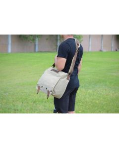 Leather & Canvas Trailblazer Laptop Bag Khaki 