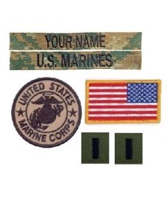 Kids Personalized Marine Woodland Digital Name Tape and Patch Set