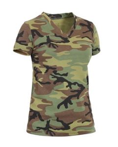 V-Neck Ladies Camo T Shirt