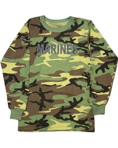 Kids Marines Woodland Camo T-Shirt 