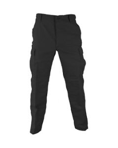 Black Poly Cotton Twill BDU Pants