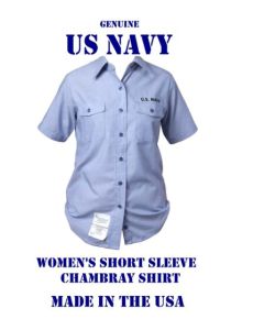  WOMEN'S USN BLUE UTILITY WORK SHIRT 
