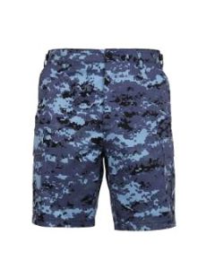 Sky Blue Digital Camo, Button Fly, 6 Pockets - Camo Shorts