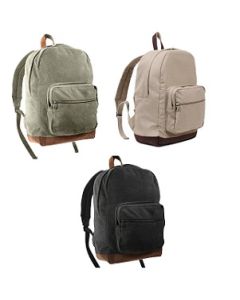 Vintage Canvas Teardrop Backpack w/ Leather Accents