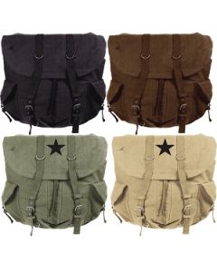 Large Vintage Canvas Weekender Military Backpack 