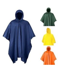 Lightweight Waterproof Vinyl Poncho - Assorted Colors