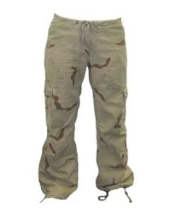 Womens Desert Camo Vintage Fatigue Pants