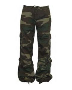 Womens Camo Vintage Paratrooper Fatigue Pants