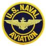US Naval Aviation Patch with Pilot Wings - Black/Gold