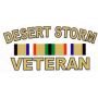 Desert Storm Veteran Decal with Ribbons