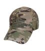 Licensed Multicam Camouflage Ball Cap w/ Embroidered American Flag