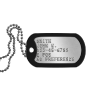Personalized Single Military Dog Tag, Chain & Silencer - Silver 