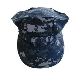 Navy Blue Digital Camouflage Hat - FREE SEWING
