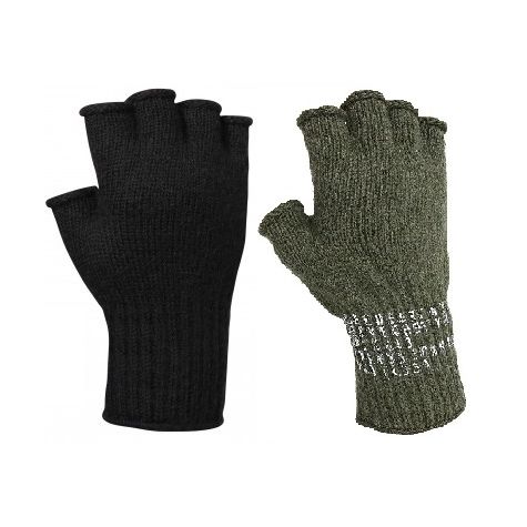 Rothco G.I. Military Fingerless Wool Gloves, Olive Drab