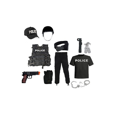 SWAT Team Vest Military Police Cop Fancy Dress Halloween Adult